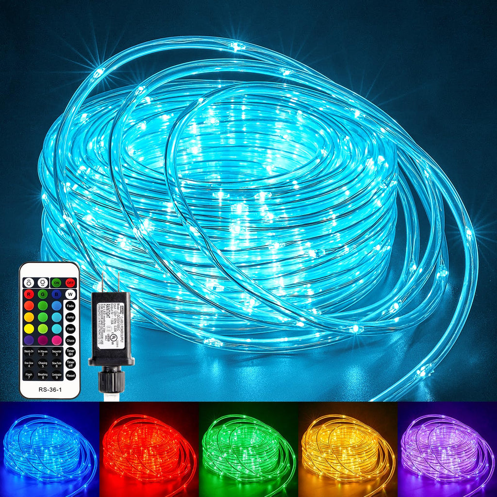 Minetom Color Changing Rope Lights Outdoor, 33FT 100 LED Rope Light