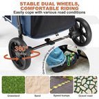 AOPEC Medium Dog Stroller, Dual Entry One-Touch Folding,Small and Medium Pet Stroller,360° Rotating Front Wheels,70 lbs Weight Capacity for Outdoor Travel and Elderly Dogs - Blue