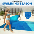 Sun2Solar Solar Pool Cover 16 Mil | 15 x 30 Ft Blue Solar Blanket | Rectangle Swimming Pool Cover | Water Conservation & Debris Protection