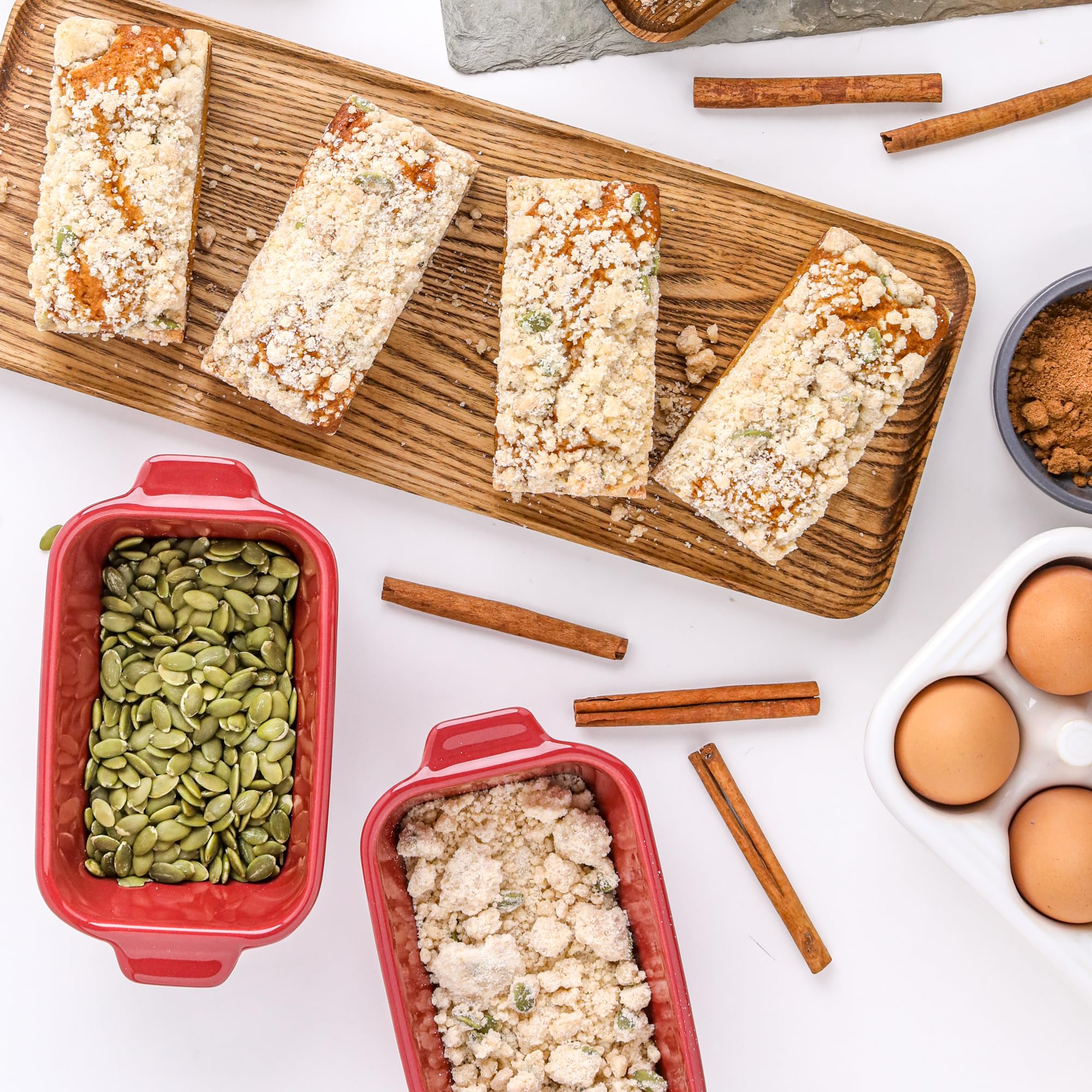 Souper Cubes Stoneware - 5" x 5" Baking Dishes for Oven with Silicone Covers, Premium Mini Ceramic Baking Dishes, Perfect for Reheating Individual Portions in Oven or Microwave, Set of 2 - Cranberry