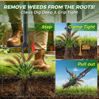 RexWeed Stand Up Weed Puller Tool, 46" Adjustable All-Metal Long Handle Weeder with 4-Claw Steel Head, Remove Weeds by Roots Without Bending or Kneeling, Heavy Duty Garden Tool Back & Knee Friendly