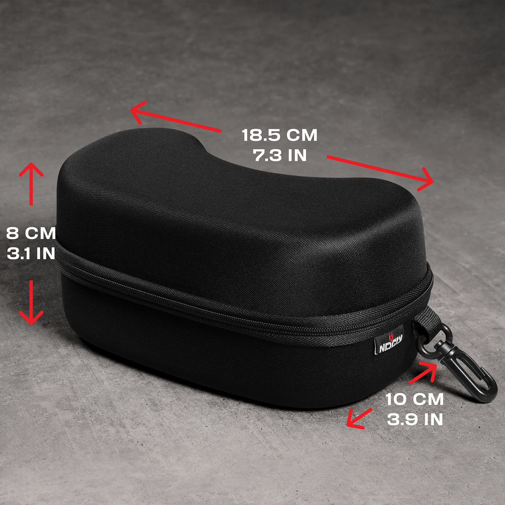 NoCry Protective Goggle Case; Fits Most Goggles; Semi Hard, Water Resistant and Shockproof Outer Shell; Reinforced Zipper; Belt Clip; Designed to Fit All Safety Goggles; Black