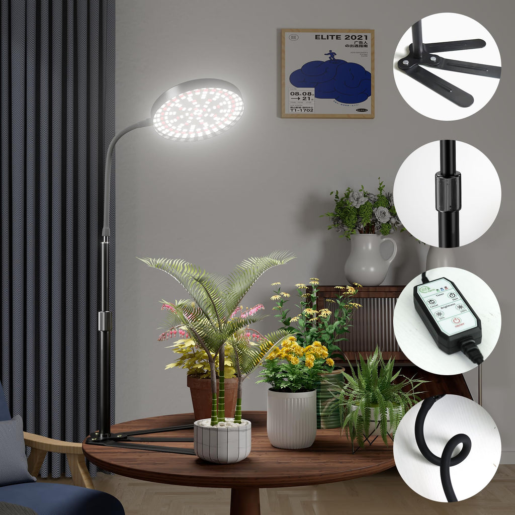Grow Light for Plants Indoor Growing,Height 10-32'' with Dimming & Timer