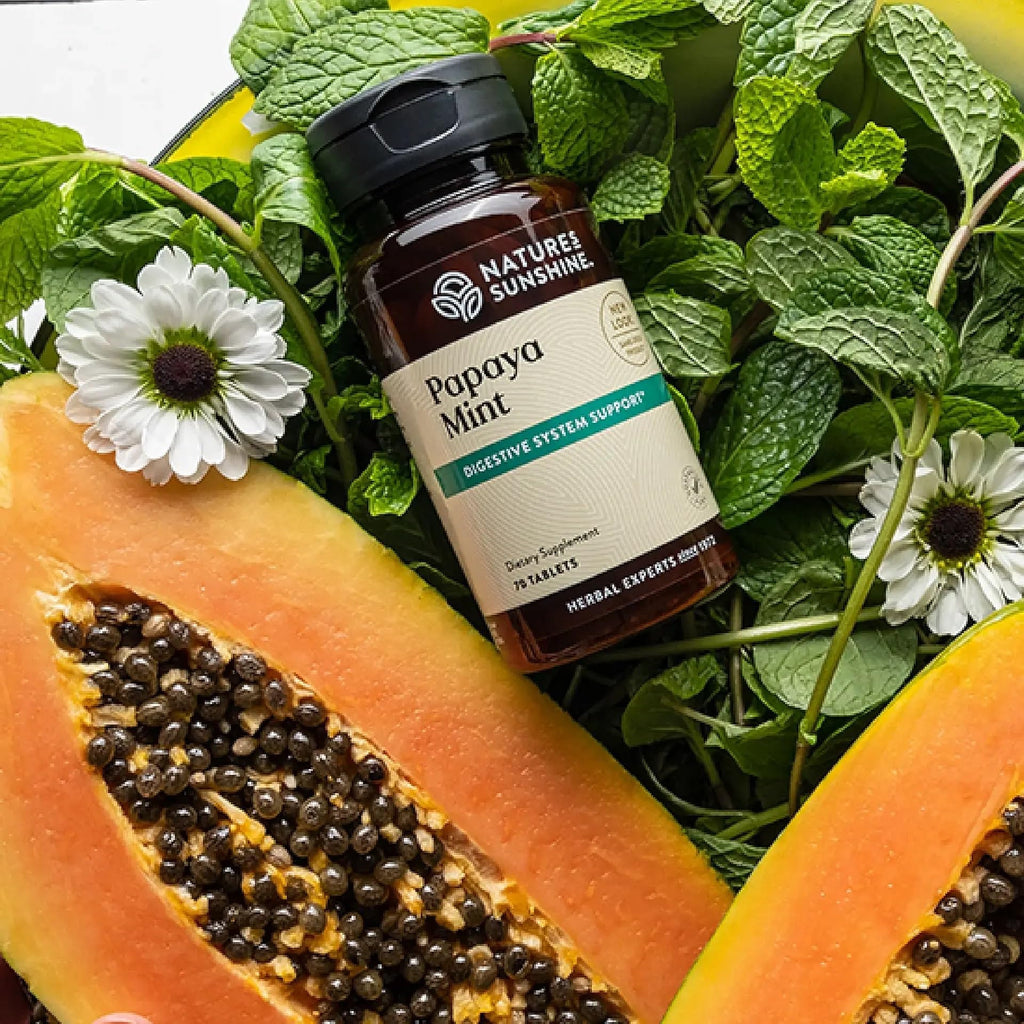 Nature's Sunshine Papaya Mint Chewable Tablets | Digestive Enzyme Supplement with Papain & Peppermint | Supports Digestion & Fresh Breath | 70 Ct