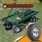 BIEAMA 2 Pack 10" Solid Rubber 4.10/3.50-4 Flat Free Tire, Raised Tread