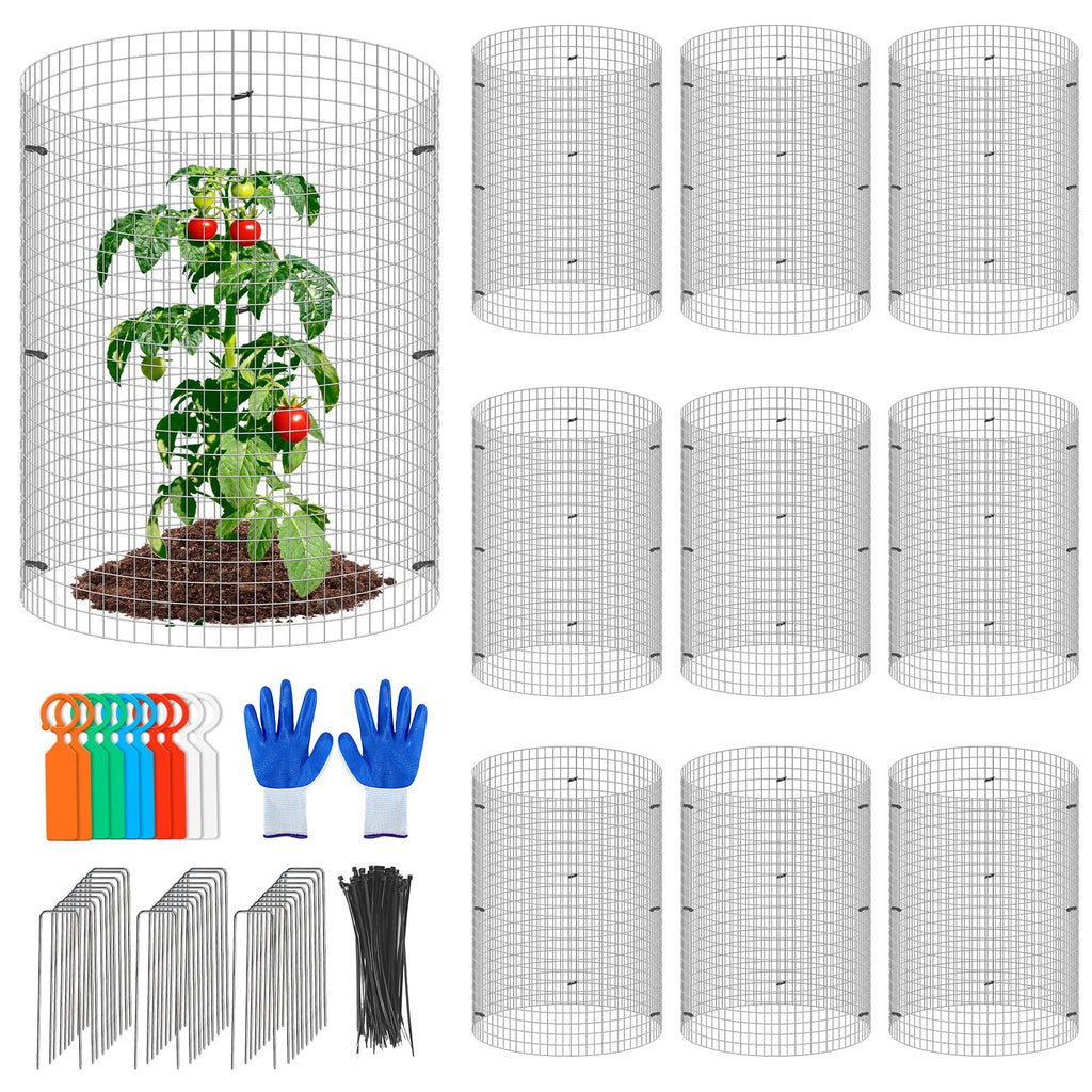 30Pcs Garden Plant Protector Cage 12''x12'', 10 Set Metal Wire Protectors