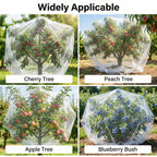 6.5x6.5x6.5Ft Fruit Tree Netting Cover Zipper Drawstring Garden Pest Mesh