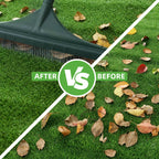 Artificial Turf Rake with Steel Telescopic Handle, 32 to 55 Inch 3 Piece-Pole Easy Storage Design, Garden Hand Boom Rake for Artificial Grass, Carpet Pet Hair, Lawn Leaves and Debris Remove, Yellow