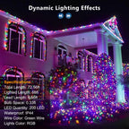 Brizled Halloween Lights Outdoor, Orange Purple Tree Lights, 200 LED, 66 ft