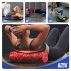 Yes4All High-Density Round Back Roller Foam, Exercise Foam Roller for Yoga, Pilates & Stretching - Blue Speckled - 12 Inches