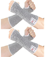 Evridwear Arm Protectors for Thin Skin and Bruising Cut Resistant Arm Sleeves Arm Guards Protective Sleeves for Men Women, 2 Pairs with Thumb Hole L/XL, Grey