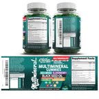 Sea Moss Gummies | Clinically Tested - Black Seed Oil Ashwagandha Elderberry Burdock Root Chlorella Manuka Honey - Vegan Irish Sea Moss Gummy Vitamins for Adults Kids Men Women - Green Apple Flavor