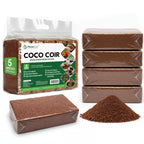 Premium Coco Coir by PlantoCare – Professional Grade Coconut Coir Growing Medium, pH Neutral & Low EC – Ideal for Seed Starters, Potting Mix, Hydroponics & Houseplants [5 Bricks of 650 Grams Each]