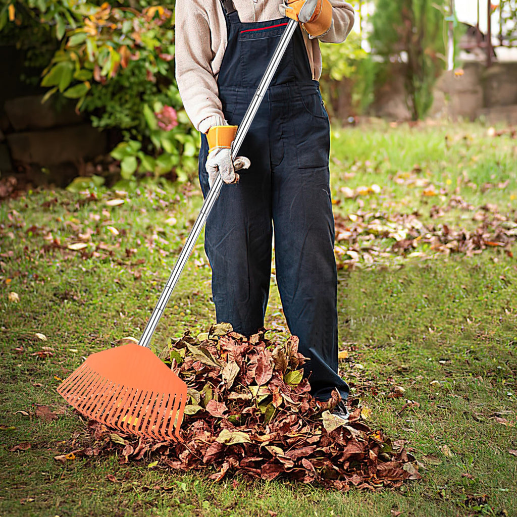 YEELOR Leaf Rake with 16.5‑inch Plastic Head
