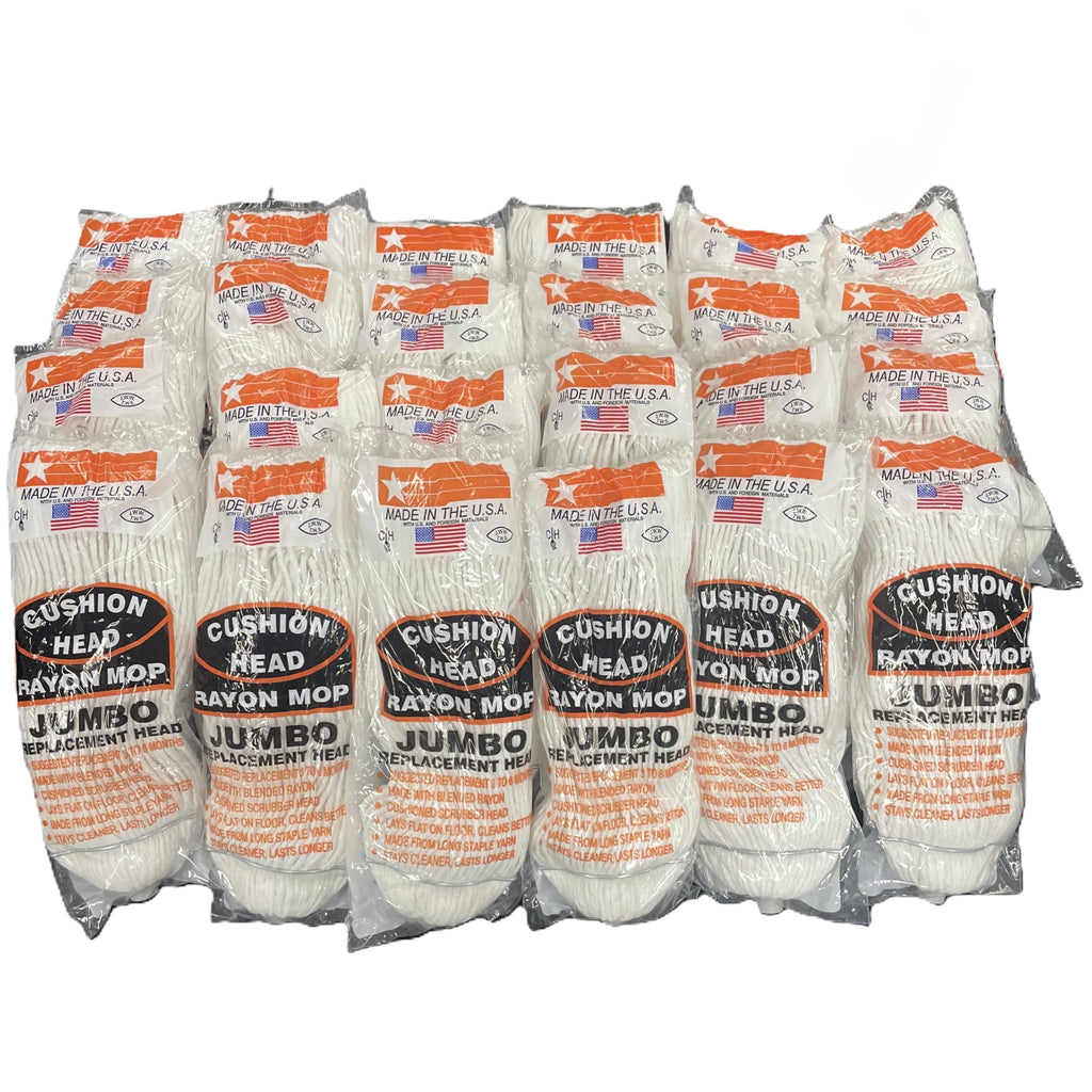 Jumbo Rayon Replacement Mop Head 24-Pack