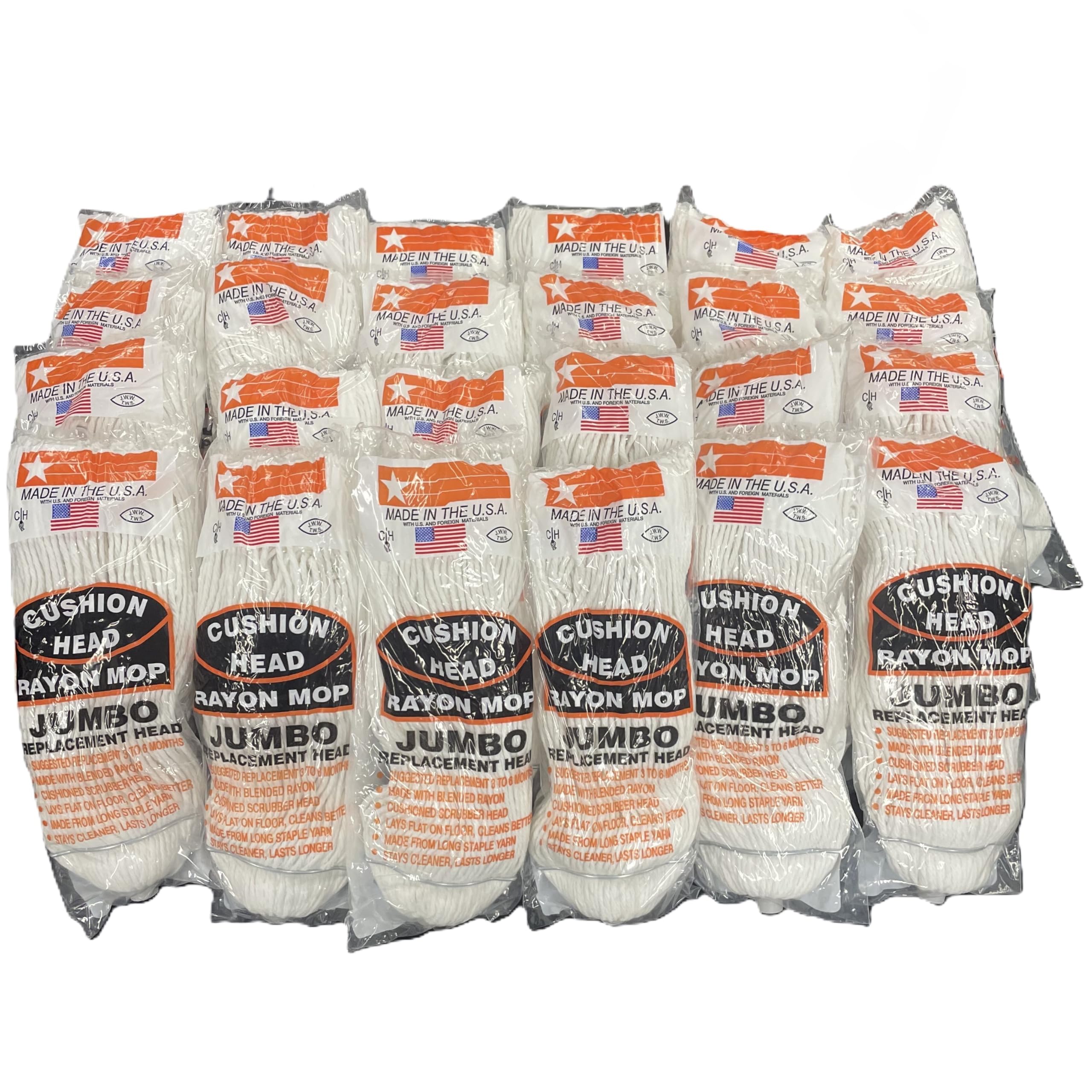 Jumbo Rayon Replacement Mop Head 24-Pack