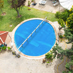 VINGLI 12Mil Solar Pool Cover, Rectangle Solar Blanket-Heavy Duty Solar Pool Cover for Above Ground Pool-Pool Solar Cover for Inground Pool (Blue, 15' Round)