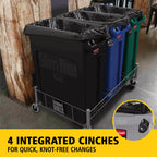 Rubbermaid Commercial Products Slim Jim Plastic Rectangular Trash/Garbage Can With Venting Channels, 23 Gal, Black, for Kitchen/Office/Workspace