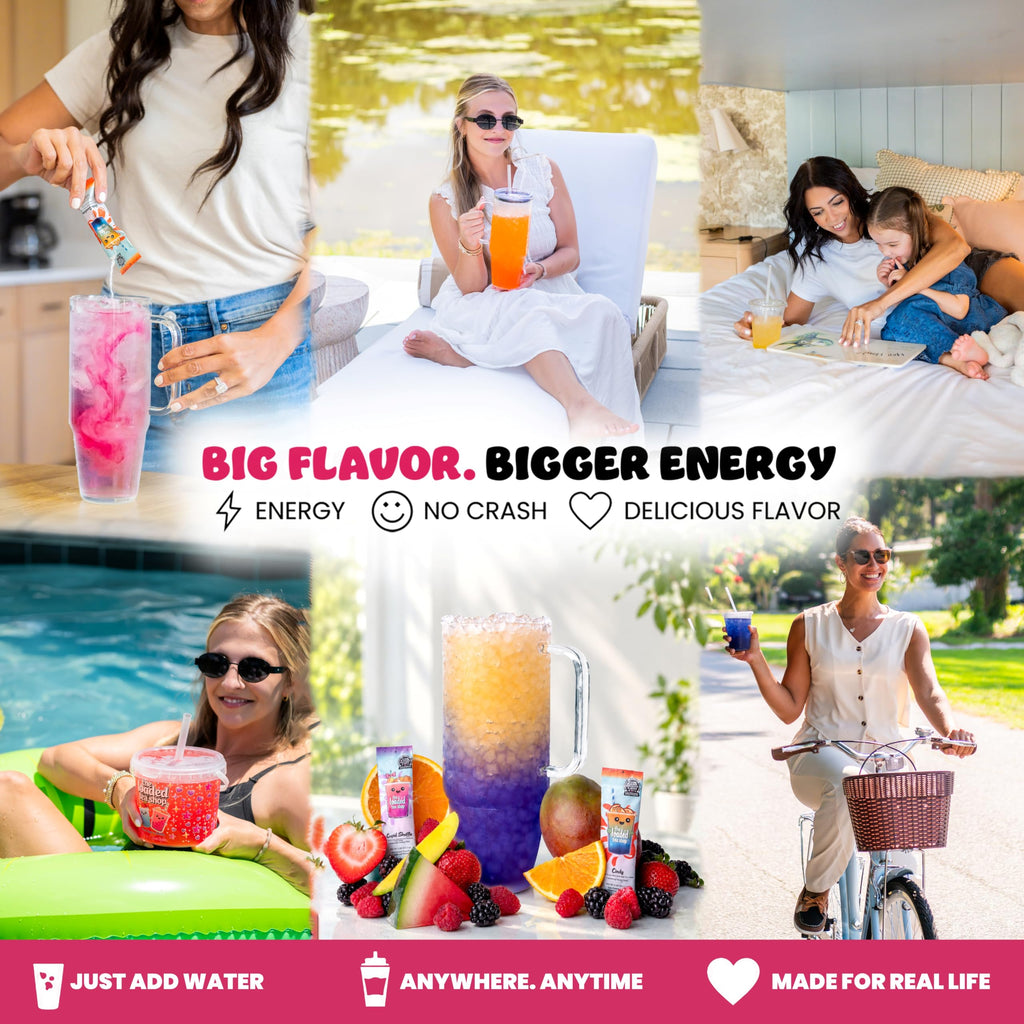 The Loaded Tea Shop Rocket Pop Collagen + Protein Energy Drink Mix, 5ct