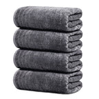 Tens Towels 4 Piece Extra Large Bath Towels 30 x 60 Inches, Dark Grey