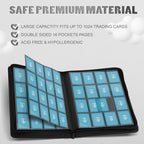 TCGUARD 16 Pockets Trading Card Zipper Binder for 1000+ Cards| Secure Side Loading Pockets | Trading Card Album Folder | Compatible with YuGiOh, MTG,Sports Cards (Orange 16)