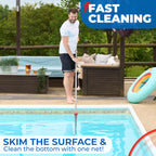 ProTuff 19.5" Fine Pool Net – 2 Year Unconditional Free Replacement – Cleans 3X Faster Than Vacuums – Wide Pool Skimmer with Deep Bag for Easy Maintenance – Skimmer Net for Leaves, Bugs & Other Debris