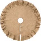 Tatuo 31 Inch Christmas Tree Skirt Decor, Ruffled Burlap Tree Skirt, Linen