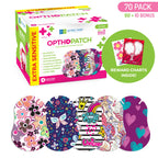 Opthopatch Eye Patches for Kids - Extra Sensitive Adhesive - Girls' Design [Series II] - 70 Count + 2 Reward Charts