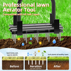 DomiHapi Lawn Aerator with Spring-Loaded Automatic Soil Removal Design