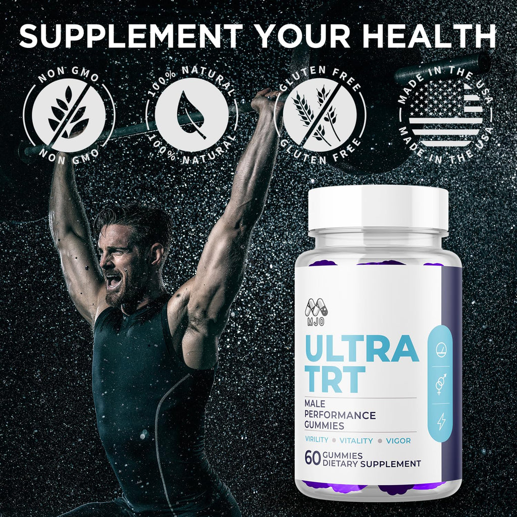 Ultra TRT Gummies for Men, Official Ultra TRT Male Gummys with All Natural Ingredients, Advanced UltraTRT Maximum Strength Men's Supplement, Active Lifestyle Support with Premium Vitamins (60 Gummies)