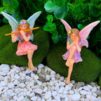 Mood Lab Fairy Garden Figurines - Sitting Fairies Set (2 pcs) - Miniature Decorative Statues - Outdoor Indoor Garden Decor