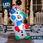 Joiedomi 6 FT Christmas Inflatable Decoration Stacked Snowman with Build-in LEDs Blow Up Inflatables for Xmas Party, Home Indoor Outdoor Christmas D��cor Yard Garden Lawn Winter Holiday Supplies D��cor