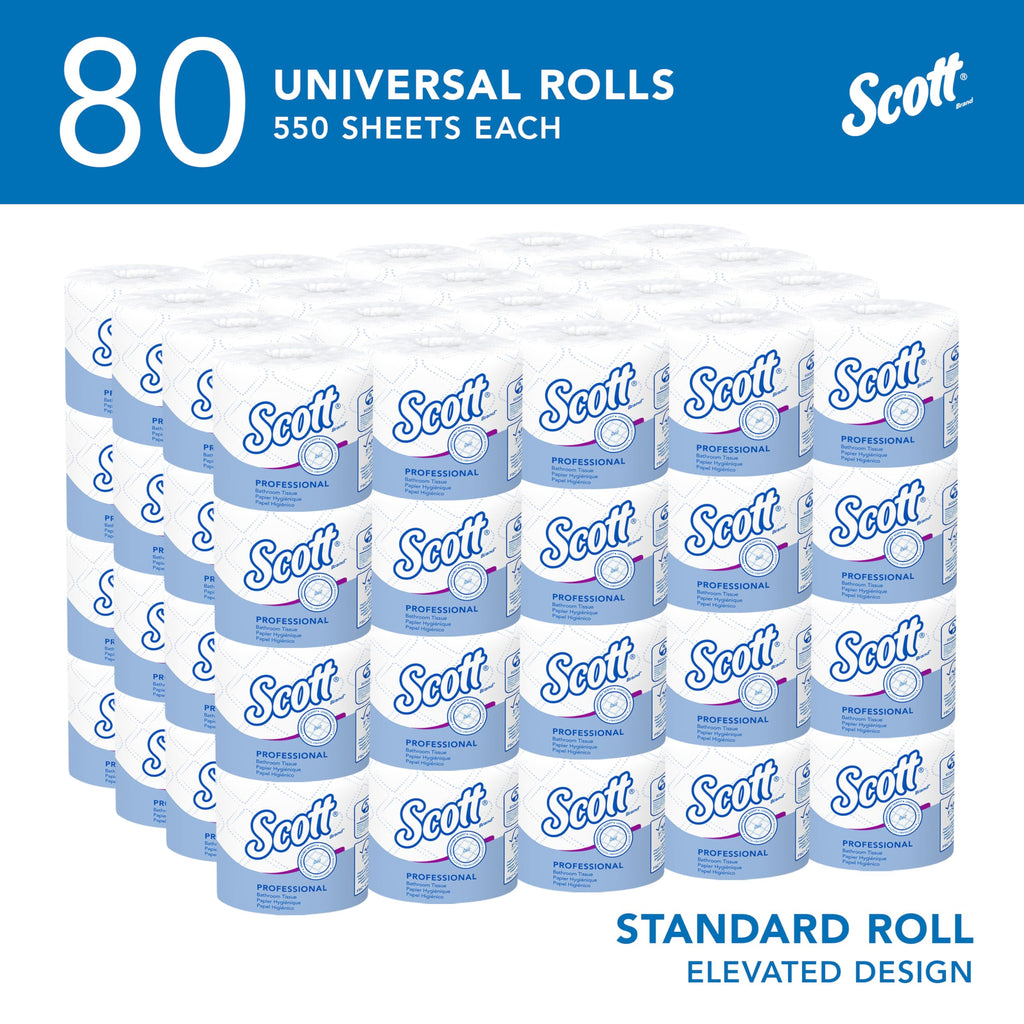 Scott Professional Standard Roll Toilet Paper, Bulk, 80 Rolls (04460)