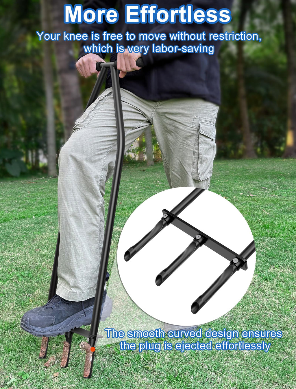 Xuperace Lawn Aerator Tool, Core Aerator Lawn Tool with Alloy Steel Material, Sturdy Grass Aerator for Lawn Health Soil Yard Aerator
