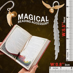 Harry Potter Metal Bookmark with Hanging Charm Golden Snitch Hogwarts Reading Gifts Christmas Stocking Stuffers Book Lovers Gift Box