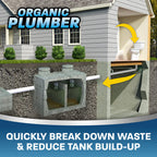 Organic Plumber Septic Tank Cleaner Treatment, Bacteria x Natural Enzyme Flushable Bio Tabs, Rid Sewage Waste & Clean Field System, 1 Year of Tablets