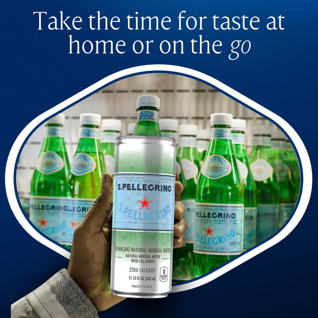S.Pellegrino Sparkling Natural Mineral Water, Unflavored, 11.15 Fl. Oz (Pack of 24)