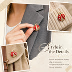 WRITWAA 12 Pcs Ladybug Brooch Pins Set for Women and Girls