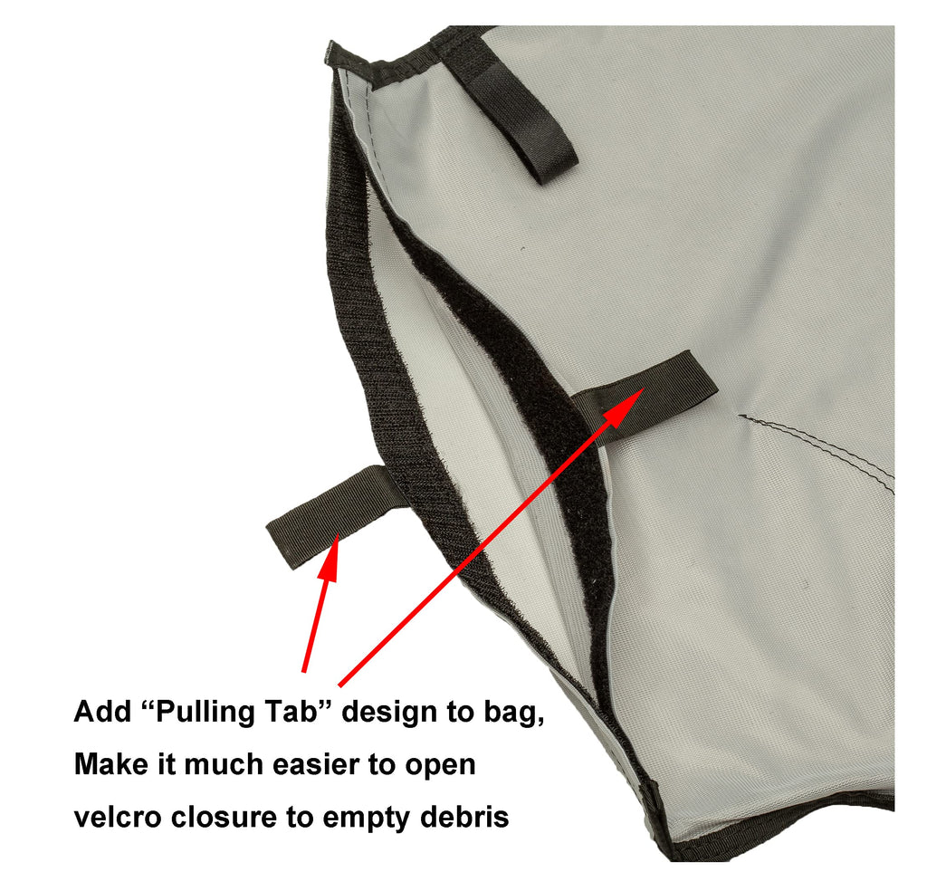 ATIE Pool Cleaner Gray Fine Mesh Bag with Hook and Loop Fastener Enclosure for Pentair Kreepy Krauly Legend, Platinum Pool Cleaner Debris Bags 360009/EU16G with Snaplock - Gray (2 Pack)