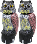 Owl Decoys To Scare Birds Away Scarecrow Fake Owl Rotating Head 16", 2Pk
