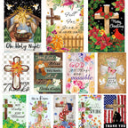 Christian Seasonal Garden Flags Set of 12, Double Sided 12 x 18 Inch Flags