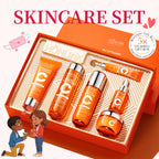 6-Piece Hydrating Skincare Set with Vitamin C & Niacinamide, Face Care Kit Includes Toner, Serum, Cleanser, Moisturizer, Eye Cream & Body Lotion | Valentine’s Day Gift for Women