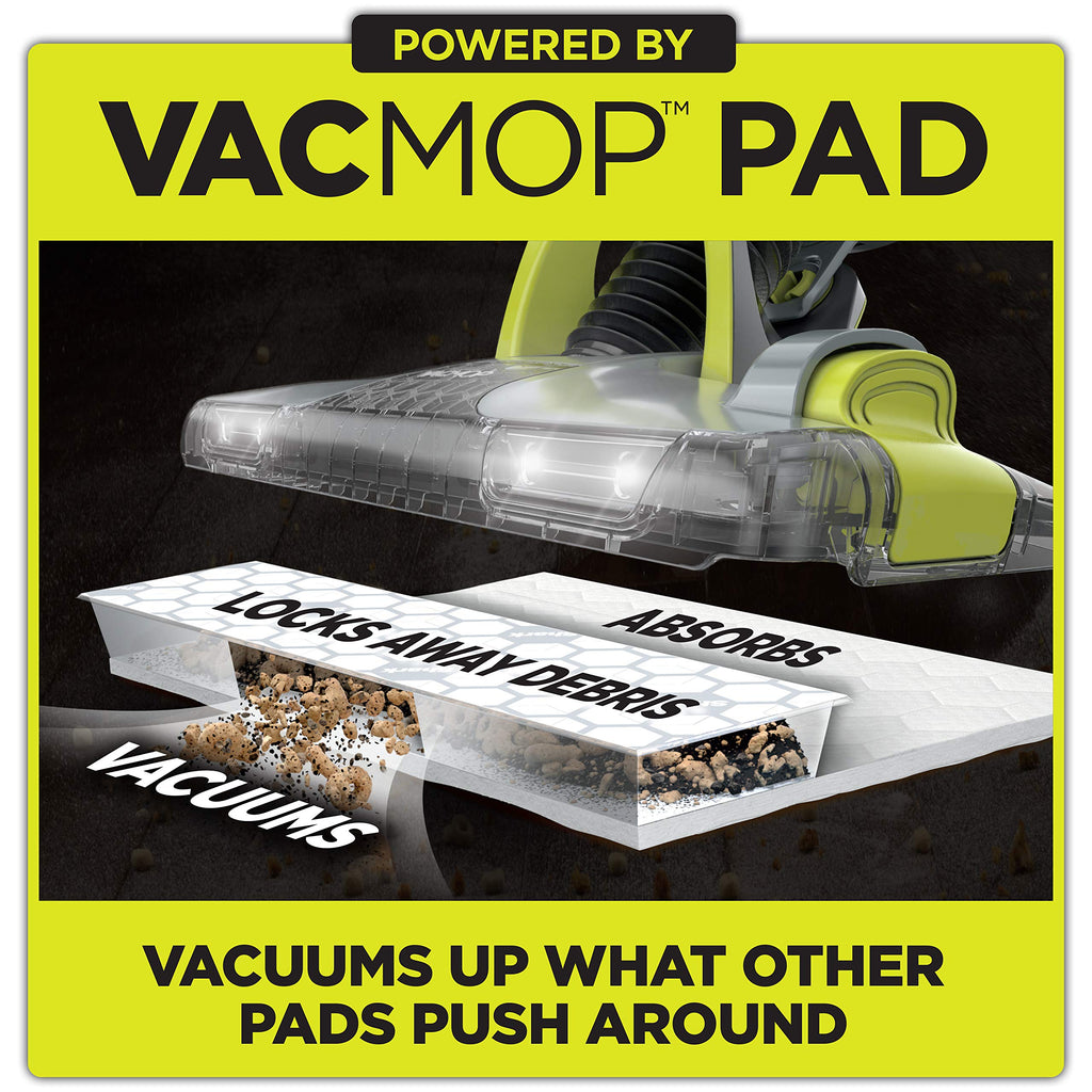 Shark VMP10 Disposable Hard Floor Vacuum and Mop Pad VACMOP Refill, White, 10 Count