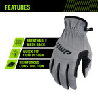 AWP Performance Utility Work Gloves for Men and Women, Touchscreen Compatible, X-Large, 3 Pair Pack