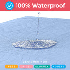 Utopia Bedding Washable Underpads 24" x 36" (Pack of 4), Waterproof Reusable Heavy Absorbency Incontinence Bed Pads for Adults, Kids, Elderly and Pets, Bedwetting Pads for Sofa and Couch (Blue)