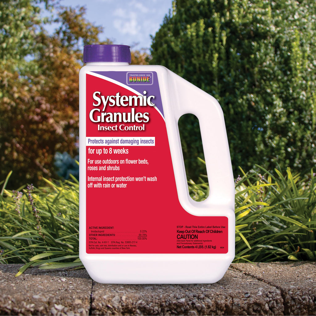 Bonide Insect Control Systemic Granules, 4 lbs. Ready-to-Use Water Resistant Long Lasting Protection Outdoor Use