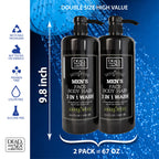 Dead Sea Collection Amber Wood Men’s Body Wash – 3 in 1 Body Wash for Men for Hair, Face & Body – Moisturizing Shower Gel with Dead Sea Minerals – Pack of 2 (33.8 fl oz each)
