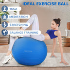 Fitvids Anti-Burst Slip Resistant Exercise Ball with Quick Pump, 2,000-Pound Capacity, Blue, 18-inch