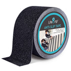 Lifegrip Anti Slip Tape, 3 Inch x 25 Foot Non-Slip Traction Grip Tape for Stairs, Waterproof Stair Treads Grip Non Slip, Non Skid Tape for Steps, Outdoor Black Grip Tape (3" X 25')