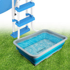 Desunqin 11.8" x 7.87" x 4.5" Pool Foot Bath Tray for Swimming Pool, Non- Slip Collapsible Foot Bath for Pool, Portable Foot Tub for Pool for Above Ground Pool Accessories, Rinse Feet Keep Pool Clean